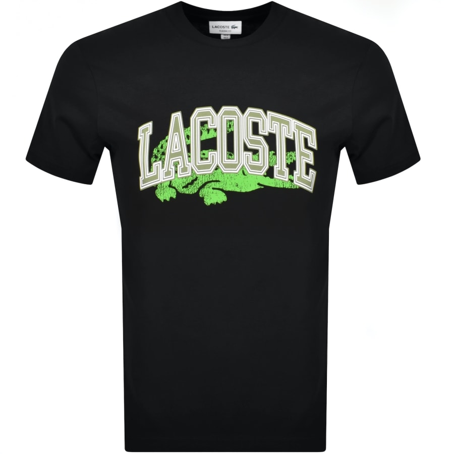 Lacoste Crew Neck Logo T Shirt Black Mainline Menswear